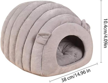 Plush Covered Pet Cave Bed