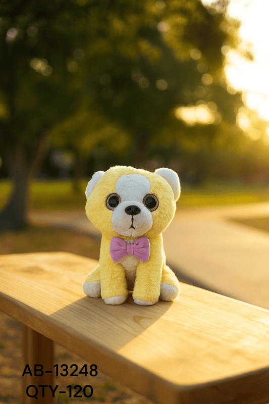 Plush Puppy Soft Toy with Bow