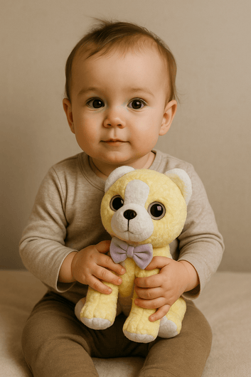 Plush Puppy Soft Toy with Bow