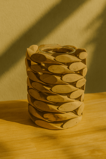 Rustic Driftwood Glass Candle Holder