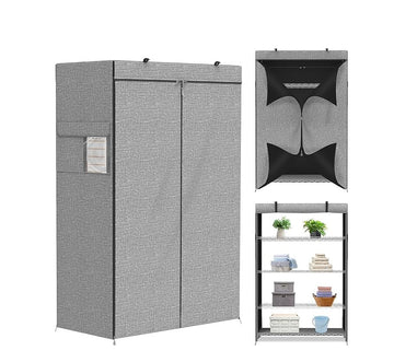 Single Zipper Double Rod Wardrobe