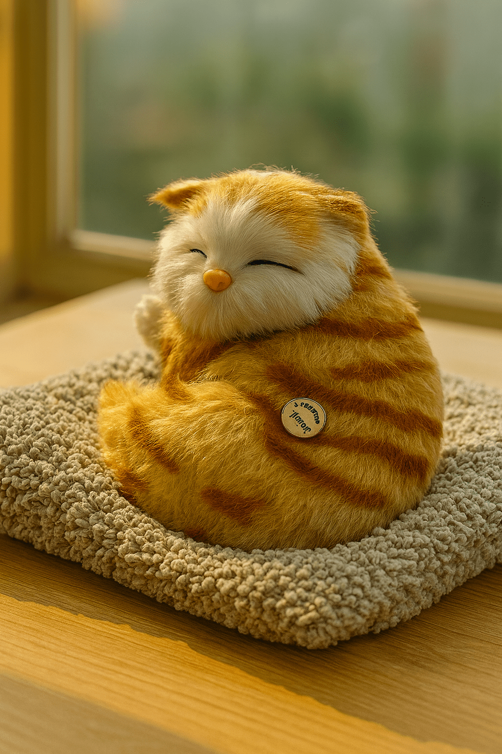 Sleeping Cat Plush Toy with Sound