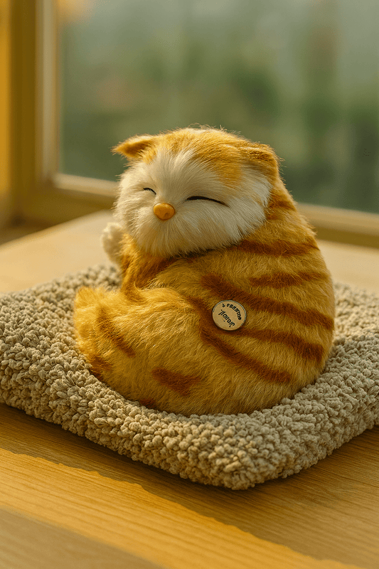 Sleeping Cat Plush Toy with Sound