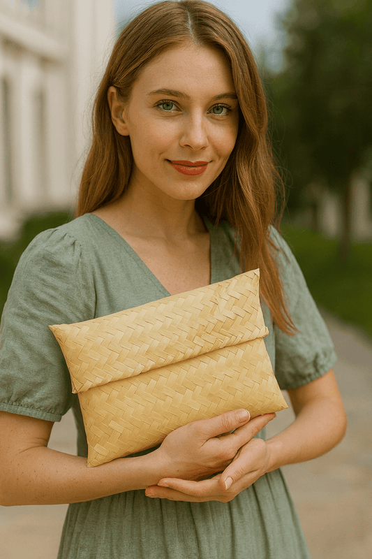 Woven Straw Clutch