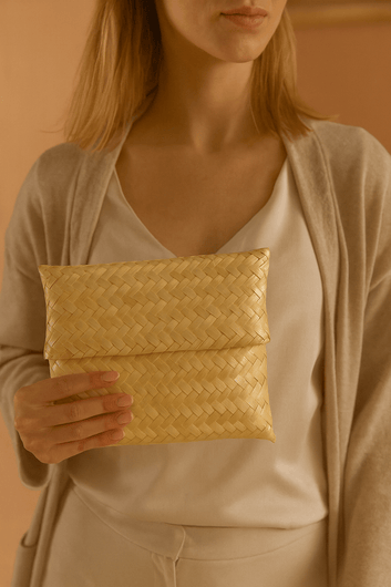 Woven Straw Clutch